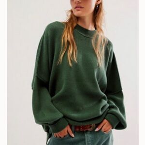 Free people easy street tunic sweater hunter green